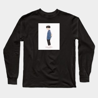 Blue Sweater Boy Long Sleeve T-Shirt